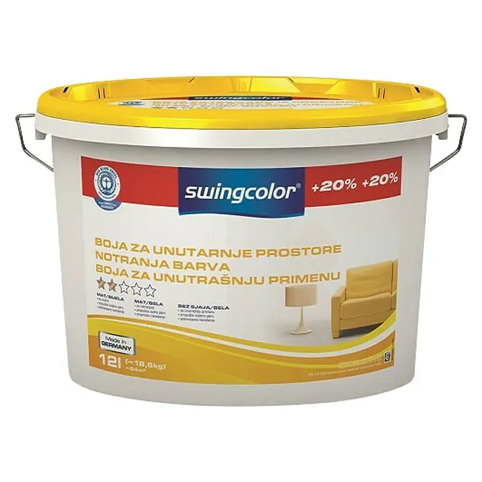 swingcolor Unutarnja disperzijska boja - Boja: Bijele boje, 12 l - Pogled sprijeda