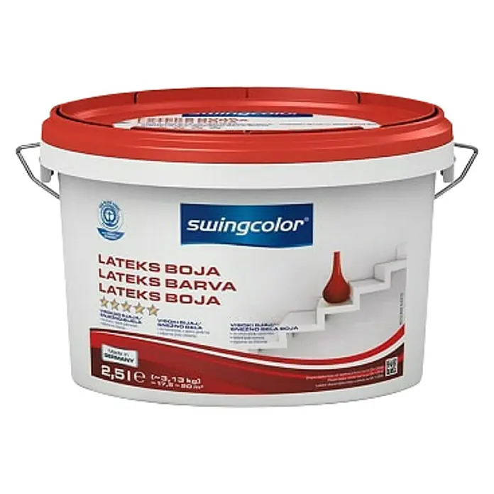 swingcolor Lateks boja - Boja: Sniježno bijele boje, 2,5 l - Pogled sprijeda