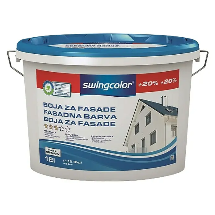 swingcolor Boja za fasadu - Bijele boje, 12 l, Mat - Pogled sprijeda