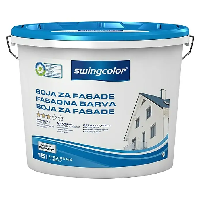swingcolor Boja za fasadu - Bijele boje, 15 l - Pogled sprijeda