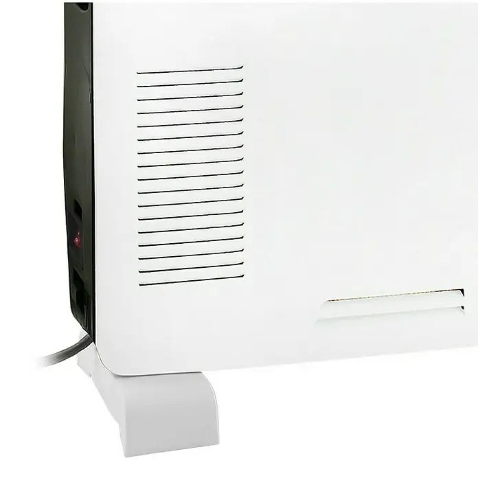 Convector Style - 2.000 W, Blanco/Negro, 14,8 x 72,8 x 47 cm - Primer plano