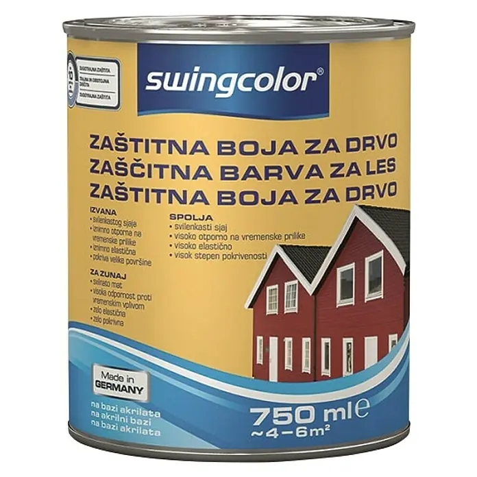 swingcolor Boja za zaštitu drva od vremenskih utjecala - 750 ml, Na bazi akrilata - Pogled sprijeda