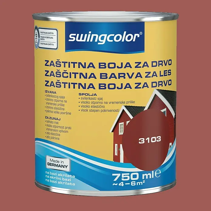 swingcolor Lak za drvo - Crvene boje, 750 ml, Na bazi vode - Detaljan prikaz