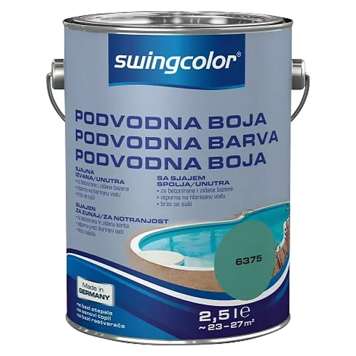 swingcolor Podvodna boja - Tirkizno, Zelene boje, 2,5 l, 23 - 27 m², Sjaj - Pogled sprijeda