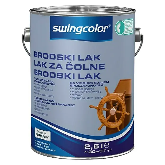 swingcolor Lak za brodove - 2,5 l, Visokog sjaja, Bezbojno - Pogled sprijeda
