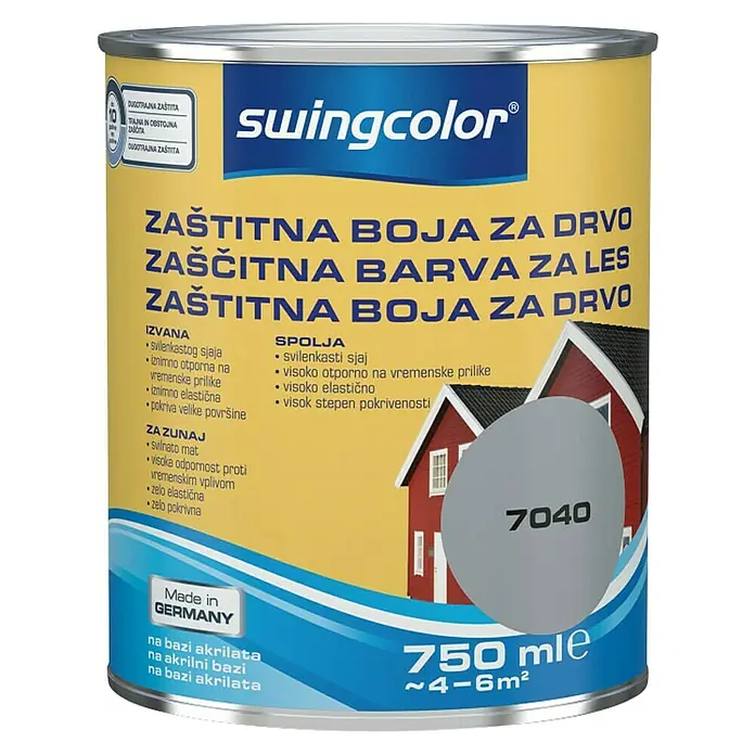swingcolor Boja za zaštitu drveta - Sive boje, 750 ml, Na bazi vode - Pogled sprijeda