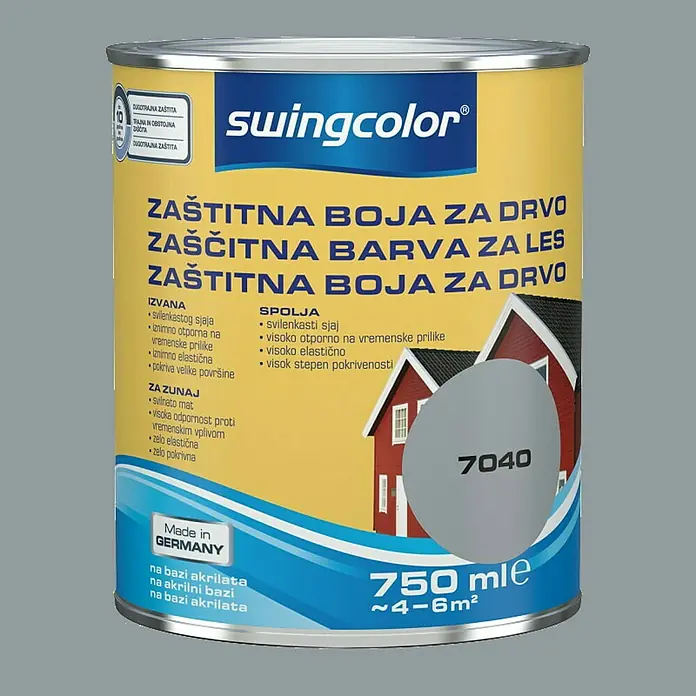 swingcolor Boja za zaštitu drveta - Sive boje, 750 ml, Na bazi vode - Detaljan prikaz