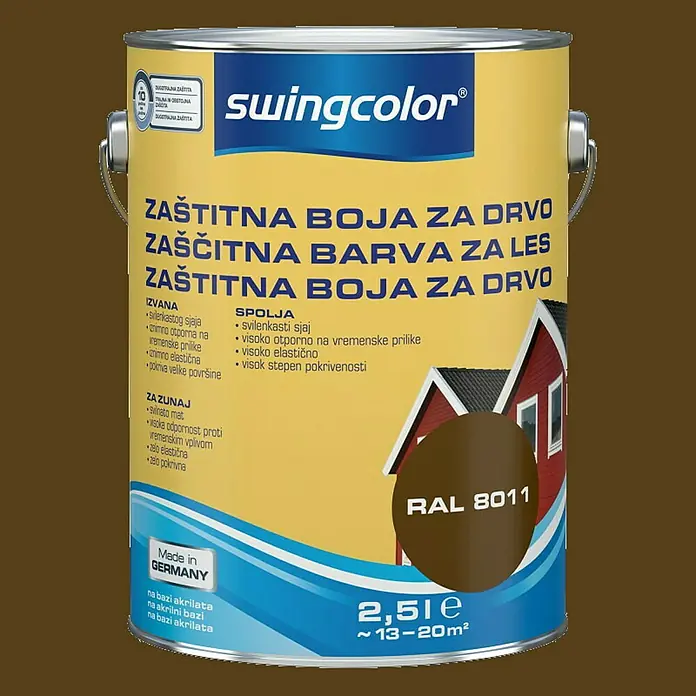 swingcolor Boja za zaštitu drveta - Smeđe boje, 2,5 l, Na bazi vode - Detaljan prikaz