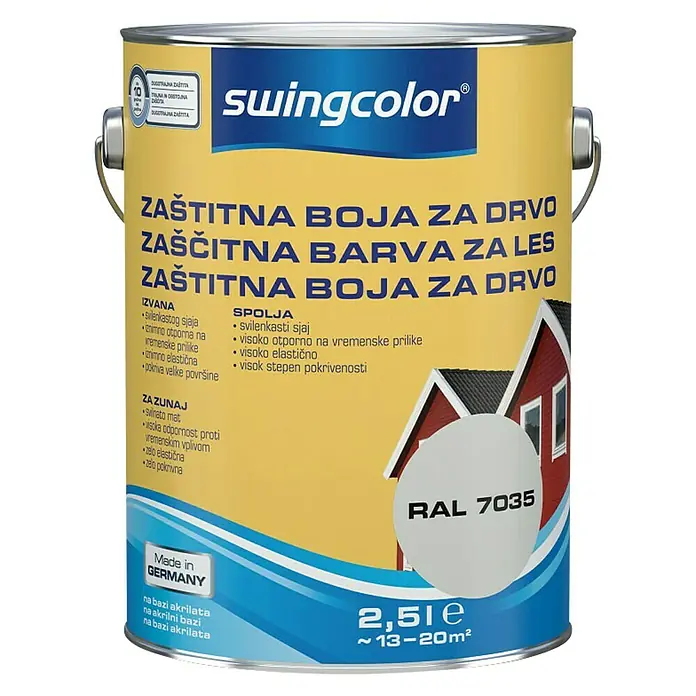 swingcolor Boja za zaštitu drveta - Sive boje, 2,5 l - Pogled sprijeda