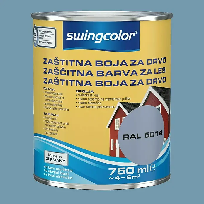 swingcolor Boja za zaštitu drva od vremenskih utjecala Swingcolor - Sive boje, Svilenkasti sjaj, 750 ml - Pogled sprijeda