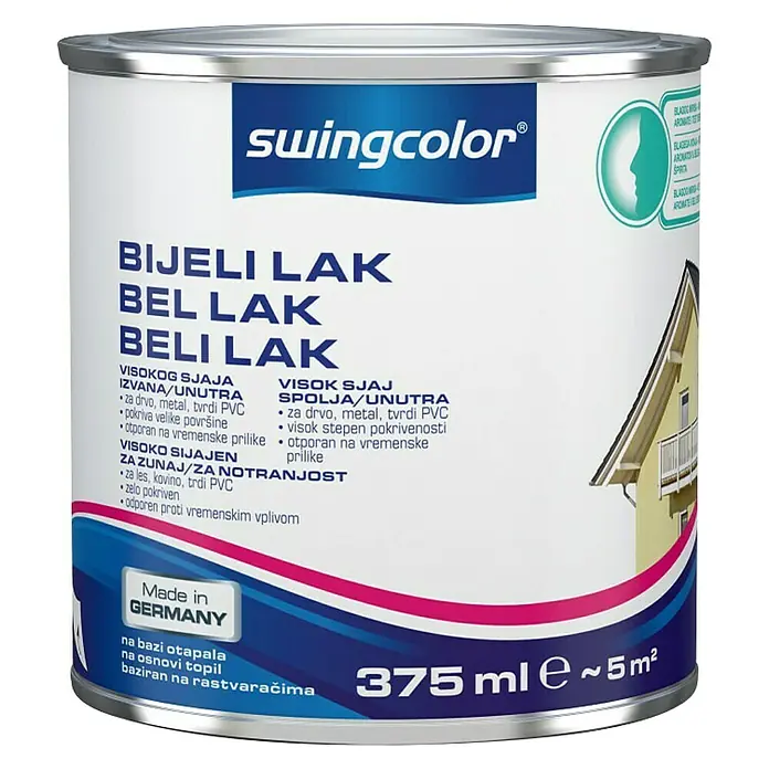swingcolor Bijeli lak - 375 ml, Visokog sjaja - Pogled sprijeda