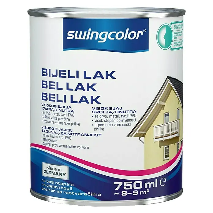 swingcolor Bijeli lak - 750 ml, Visokog sjaja - Pogled sprijeda