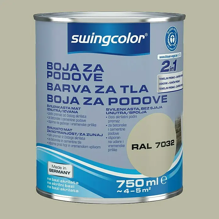 swingcolor Boja za pod - 750 ml, Sive boje - Pogled sprijeda