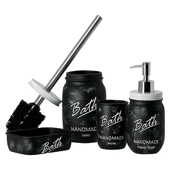 Venus Bath Dozator sapuna - Poliesterska smola, Crno-bijele boje - Pogled sprijeda