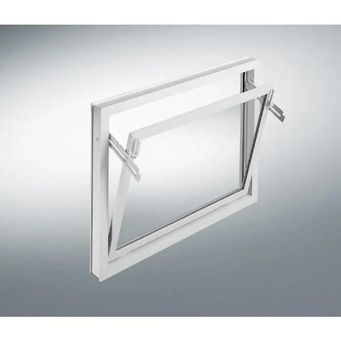 Podrumski prozor sa ISO staklom - Š x V: 60 x 40 cm, Bijele boje - Dijagonalni pogled