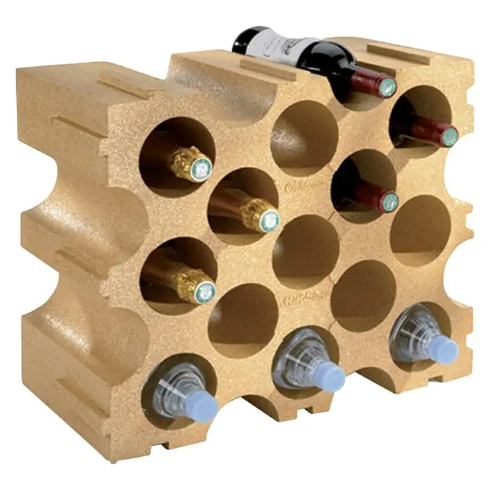 Regal za vinske boce - 26 x 50 x 43 cm, Broj boca: 15 Kom. - Dijagonalni pogled