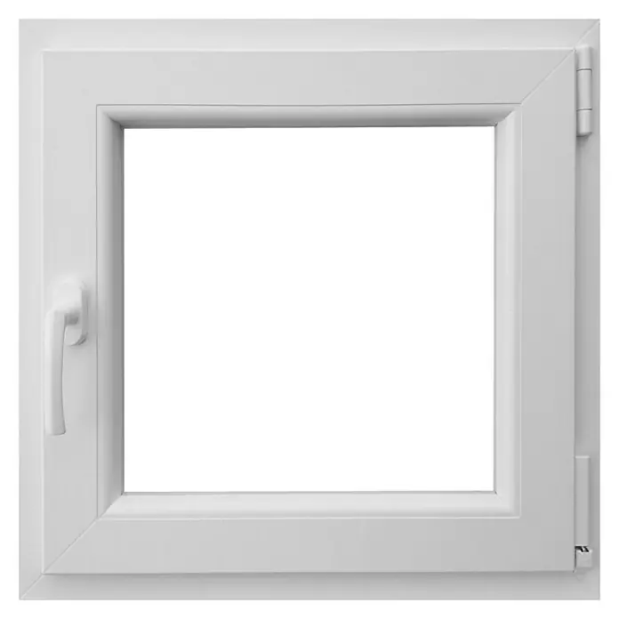 PVC prozor s kvakom - Š x V: 50 x 50 cm, DIN desno, Bijele boje - Pogled sprijeda