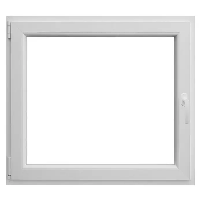 PVC prozor s kvakom - Š x V: 100 x 90 cm, DIN lijevo, Bijele boje - Pogled sprijeda