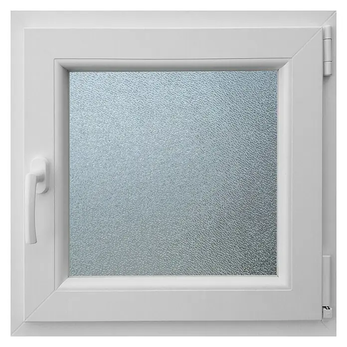 PVC prozor s kvakom, ornament - Š x V: 60 x 60 cm, DIN desno, Bijele boje - Pogled sprijeda