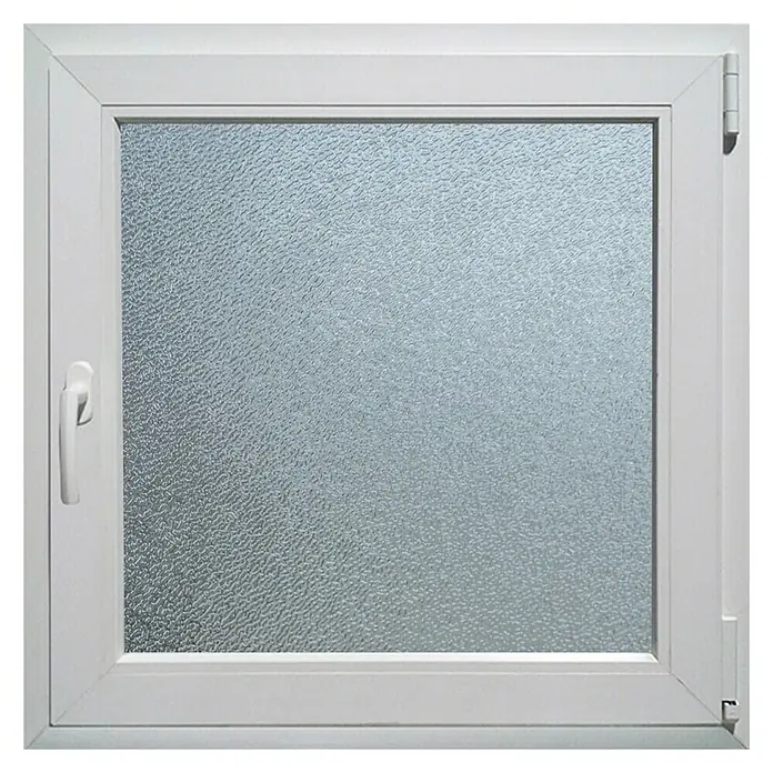 PVC prozor s kvakom, ornament - Š x V: 60 x 60 cm, DIN desno, Bijele boje - Pogled sprijeda