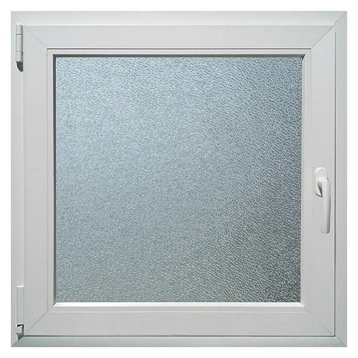PVC prozor s kvakom, ornament - Š x V: 60 x 60 cm, DIN lijevo, Bijele boje - Pogled sprijeda