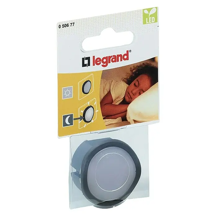 Legrand Luz de noche LED Tranquilizante - Negro, 5,4 x 11,7 x 7 cm - Vista angular