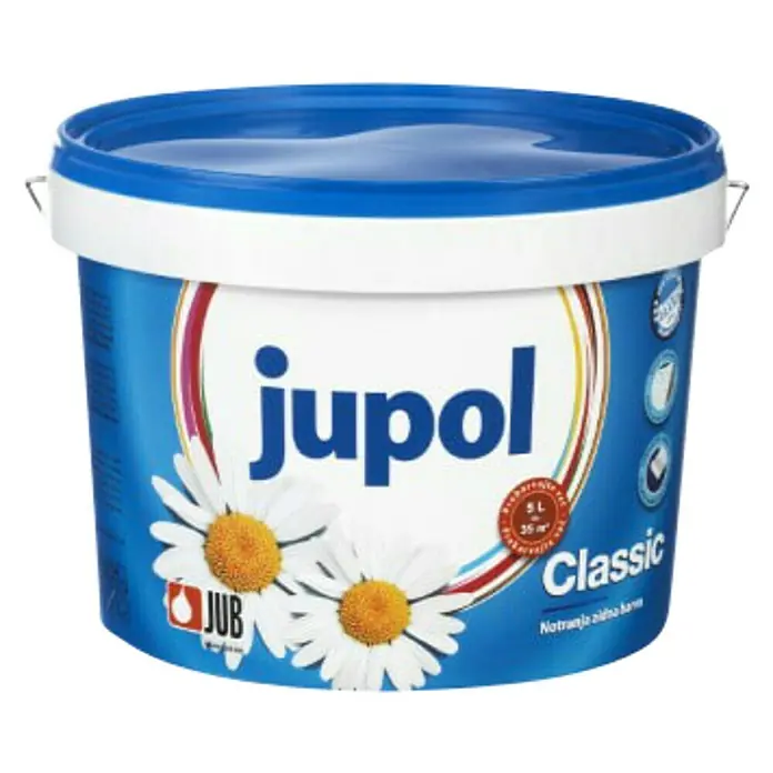 Jub Unutarnja disperzijska boja , Classic - Bijele boje, 5 l - Pogled sprijeda