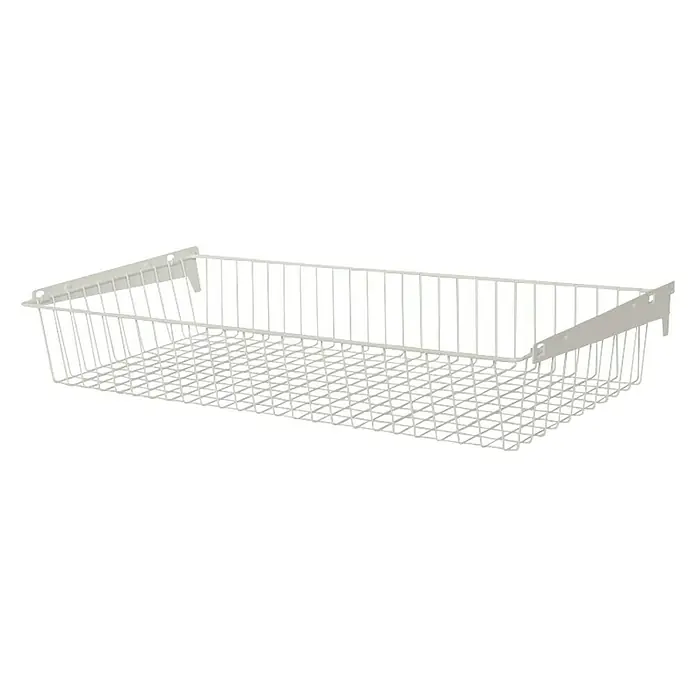Element System Drahtkorb - L x B: 35 x 80 cm, Weiß/Aluminium, Geeignet für: Schiene Classic Raster 32 - Diagonale Ansicht