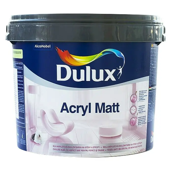 Dulux Unutarnja disperzijska boja Acryl Matt - Bijele boje, 5 l - Pogled sprijeda