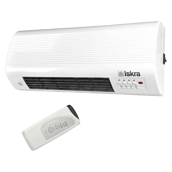 Iskra Zidna grijalica PTC-2021L - 2.000 W, Bijele boje, 17 x 57 x 26 cm - Dijagonalni pogled