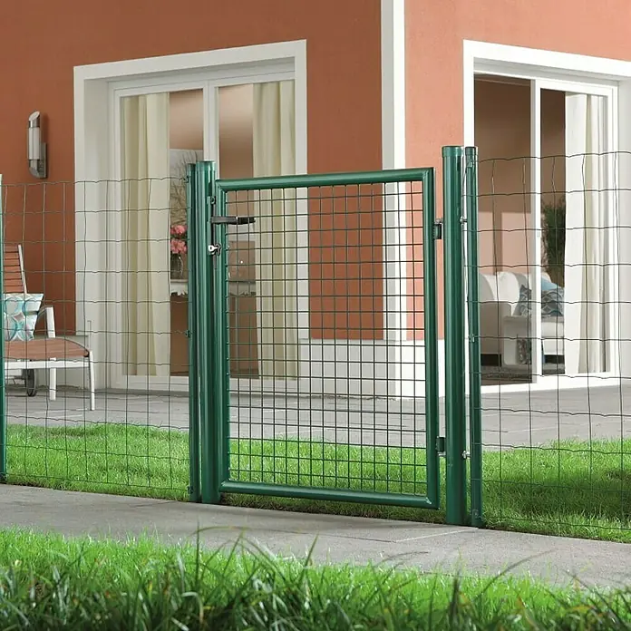 Vrata za ogradu - 87 cm x 1 m, Zelene boje, Metal - Živopisni prikaz