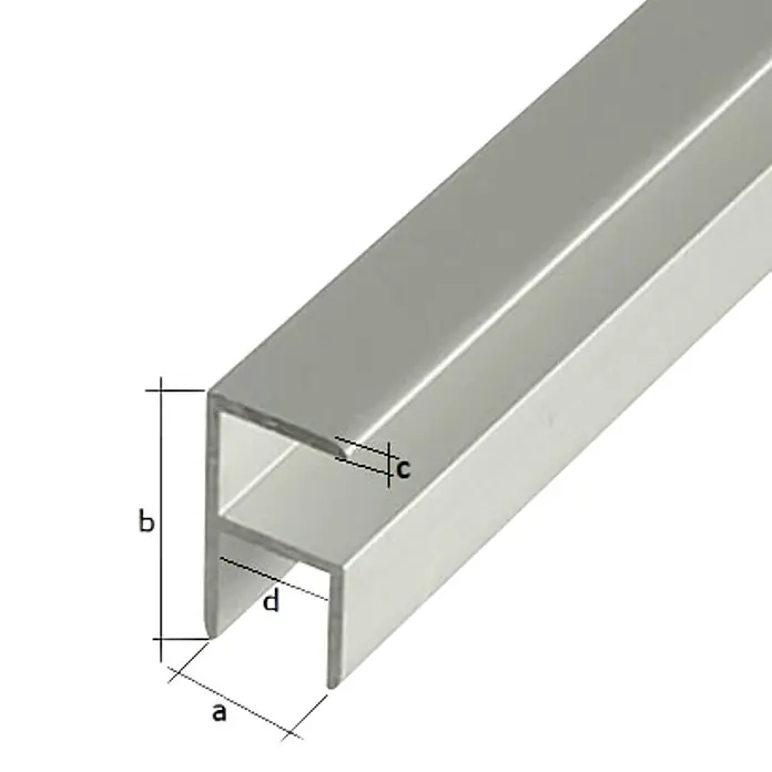 Kantoflex Rubni profil - D x Š x V: 2.000 x 12,9 x 30 mm, Debljina: 1,5 mm, Aluminij, Srebrne boje - Dijagonalni pogled