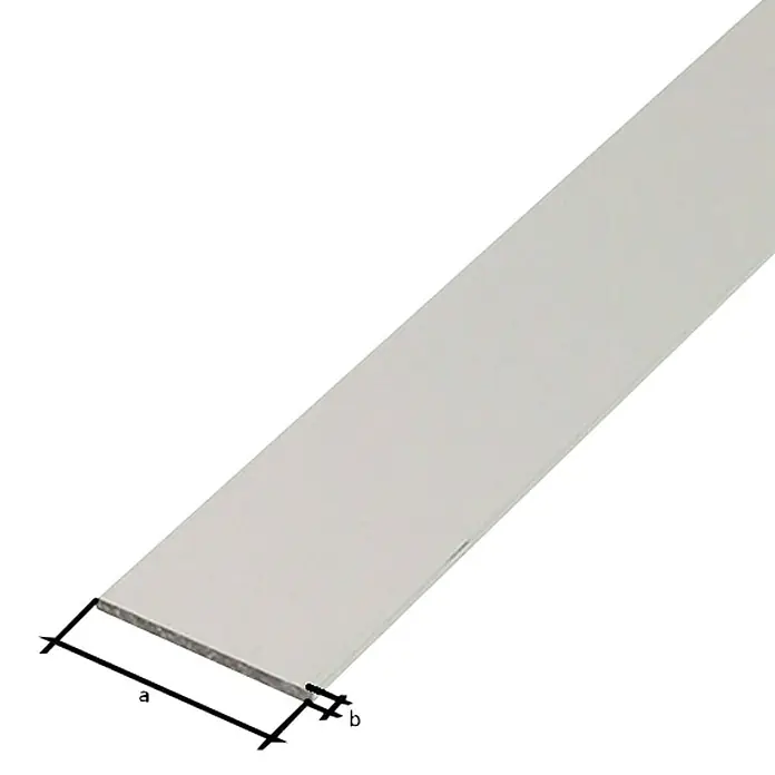 Stabilit Flachstange - L x B: 1.000 x 40 mm, Stärke: 3 mm, Aluminium, Silber, Eloxiert - Detailaufnahme