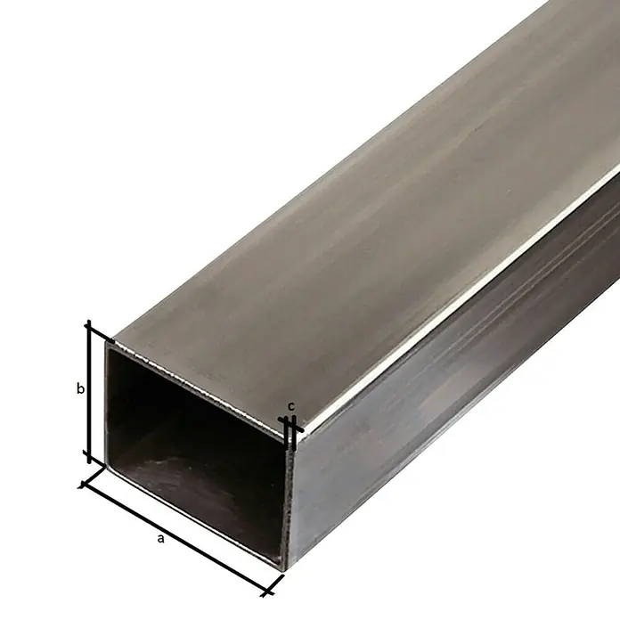 Stabilit Četverokutni profil - D x Š x V: 2.000 x 40 x 27 mm, Debljina: 1,5 mm, Željezo - Detaljan prikaz