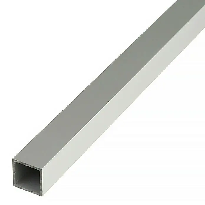 Stabilit Četverokutna cijev - D x Š x V: 2.000 x 10 x 10 mm, Aluminij, Čelik sive boje - Detaljan prikaz