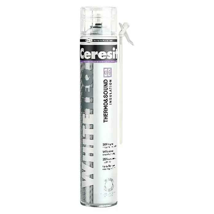 Ceresit PU montažna pjena Whiteteq - Bijele boje, 750 ml - Pogled sprijeda