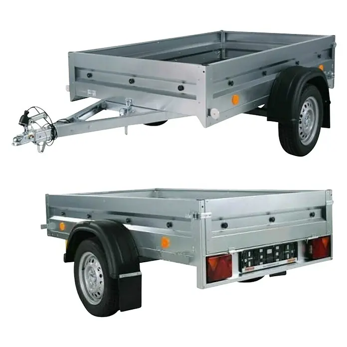 Prikolica Pratik N7-202PTW "GN102" - Unutarnje dimenzije kutije: 202 x 114 x 30 cm, Nosiva sila: 633 kg - Dijagonalni pogled