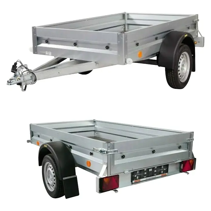 Prikolica Pratik N7-202 "GN129" - Nosiva sila: 630 kg, Unutarnje dimenzije kutije: 202 x 114 x 30 cm - Dijagonalni pogled