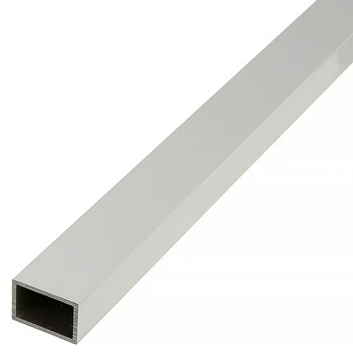 Stabilit Četverokutna cijev - D x Š x V: 1.000 x 50 x 20 mm, Aluminij, Srebrne boje, Eloksirano - Detaljan prikaz