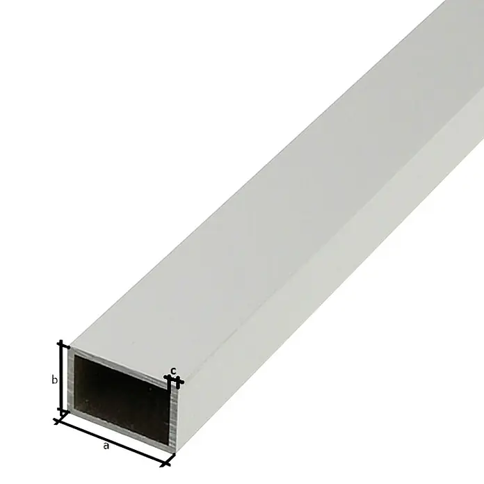 Stabilit Vierkantrohr - L x B x H: 2.000 x 50 x 20 mm, Aluminium, Silber, Eloxiert - Detailaufnahme