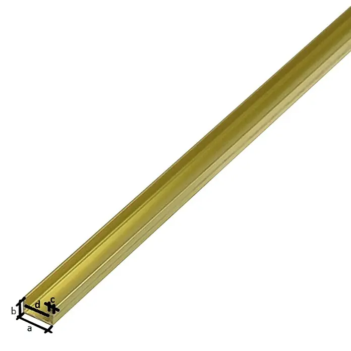 Stabilit U-profil - D x Š x V: 1.000 x 6 x 6 mm, Debljina: 1 mm, Mjed - Detaljan prikaz