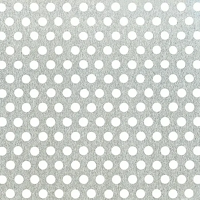 Okrugla perforirana ploča - 500 x 250 mm, Debljina: 0,8 mm, Aluminij - Detaljan prikaz