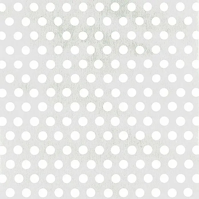 Okrugla perforirana ploča - 500 x 250 mm, Debljina: 0,8 mm, Aluminij - Detaljan prikaz