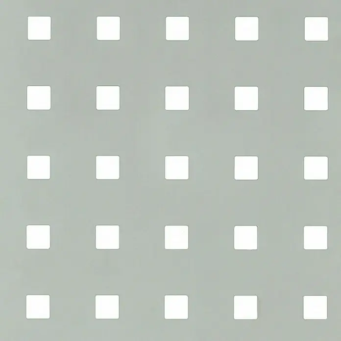 Kvadratna perforirana ploča - 500 x 250 mm, Debljina: 0,8 mm, Aluminij, Eloksirano - Detaljan prikaz