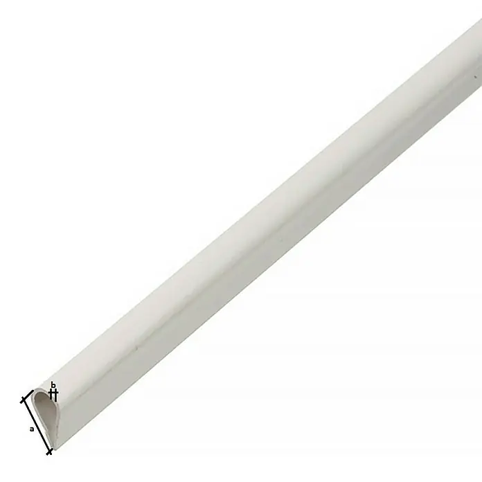 Kantoflex Stezni profil - D x V: 2.000 x 15 mm, Debljina: 0,9 mm, PVC, Bijele boje - Detaljan prikaz