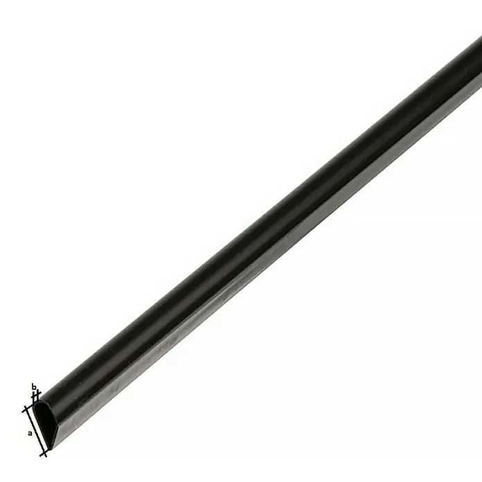 Kantoflex Perfil de sujeción - L x Al: 2.000 x 15 mm, Espesor: 0,9 mm, Plástico, Negro - Primer plano