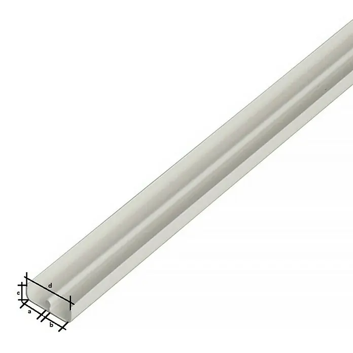 Stabilit Profil klizni - D x Š x V: 2.000 x 6,5 x 5 mm, Plastika, Bijele boje - Detaljan prikaz