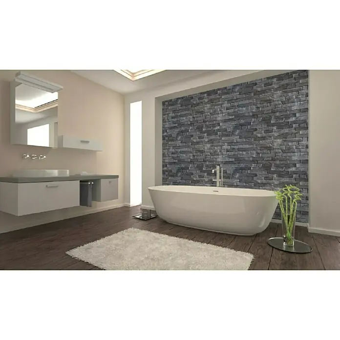 Pločice od ukrasnog kamena Haze Black New - 39,2 x 11,2 cm, Crne boje - Živopisni prikaz