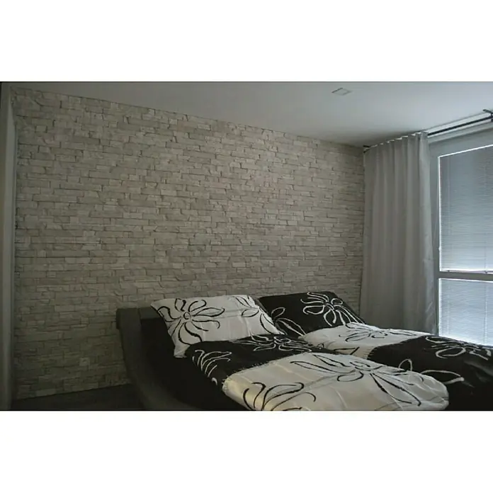 Wandverkleidung Cornelie - L x B: 39 x 11,2 cm, Grau/Beige, Steinoptik - Stimmungsaufnahme