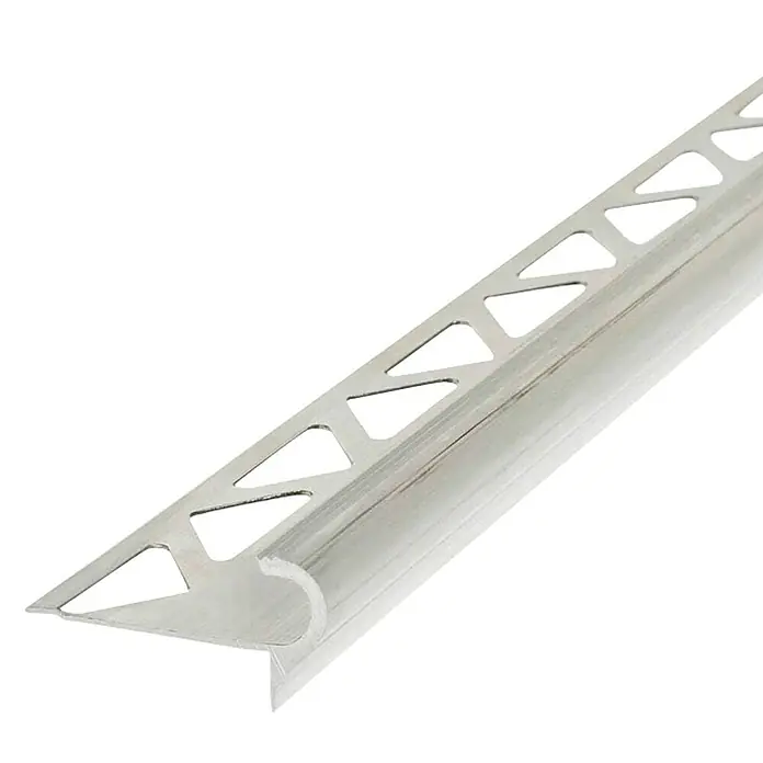 Rubni profil za stepenice STEP AF - Aluminij, Srebrne boje - Dijagonalni pogled